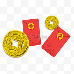 新年节日金币铜钱