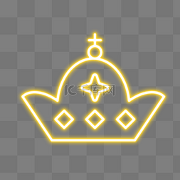 金黄色霓虹线条卡通皇冠