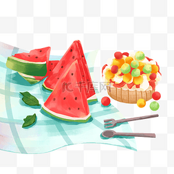 夏天夏季水果西瓜雪糕