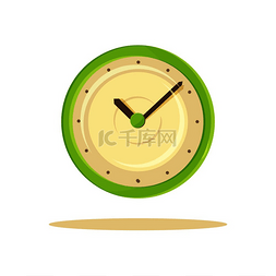 时间概念手表图片_彩色时钟模板横幅矢量插图圆形手