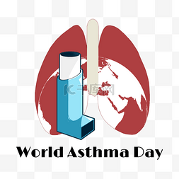 创意世界哮喘日呼吸器与肺