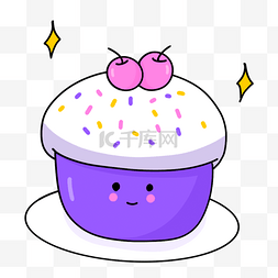 盘子里的蛋糕卡通生日剪贴画