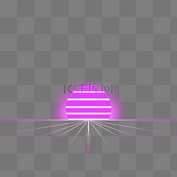 科幻光线图片_复古赛博朋克粉色透视光线