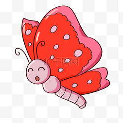 蝴蝶可爱卡通红色
