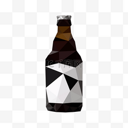 抽象包装图片_黑白包装啤酒低聚风格