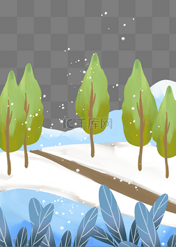 冬天冬季立冬节气下雪树木雪景