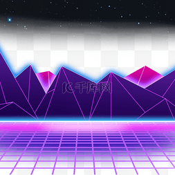 立体紫色山脉不规则图案抽象科技