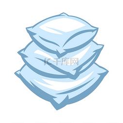 棉花标签图片_软枕头叠放图睡眠产品的图标标志