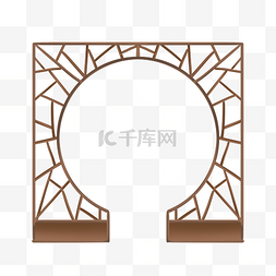 中式家具中式家具图片_古风拱门雕花镂空边框中式家具窗