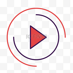 红黑线条三角形音乐徽标