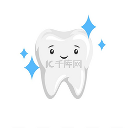 快乐的牙齿图片_微笑清洁健康牙齿的插图儿童牙科
