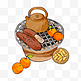围炉煮茶碳炉红薯坚果橘子
