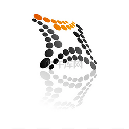 橙色和黑色图片_创意标志设计孤立的抽象正方形由