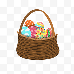 蛋蛋的复活节图片_色彩丰富的复活节篮子剪贴画