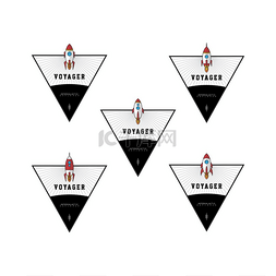 标签品牌图片_火箭飞船发射太空旅行标志徽章标