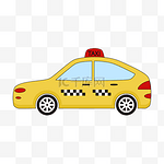 卡通交通运输工具黄色出租车剪贴画