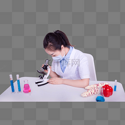 农业科研图片_科研女性实验显微镜农业研究