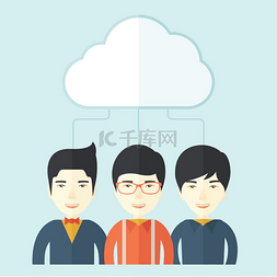 Three asian men under the cloud