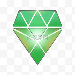 钻石创意简约几何绿色渐变发光