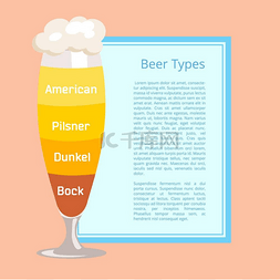 啤酒类型海报描述脚皮尔斯纳玻璃
