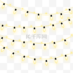 圣诞节黄色灯带透明灯泡灯串