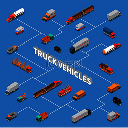 混凝土运输图片_蓝色背景矢量图上带有燃料运输、