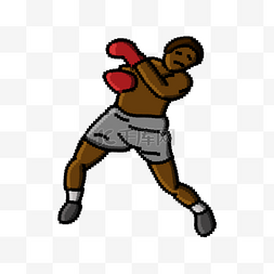 游戏拳击人物图片_像素艺术拳击运动拳套黑人搏击