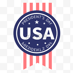 usa美国图片_圆形图案总统日卡通贴画