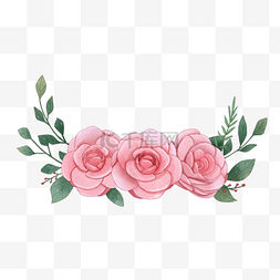 粉色玫瑰水彩图片_粉色山茶花水彩装饰