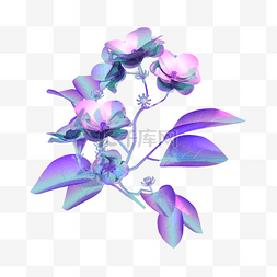 3DC4D立体酸性花朵茉莉花