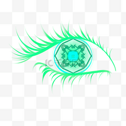 眼睛绿色抽象光效