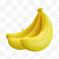水果黄色图片_3DC4D立体水果香蕉
