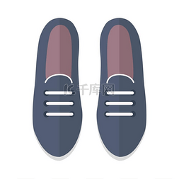 双鞋矢量插图在平面设计中。