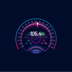 面板图标图片_未来主义的汽车速度表表盘霓虹灯