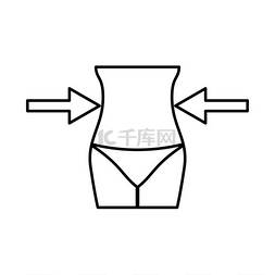 瘦身女性概念黑色图标