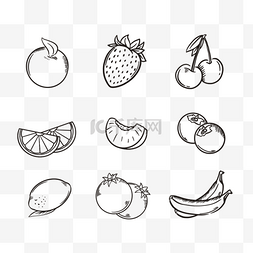 水果涂鸦卡通抽象质感图案