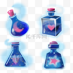 魔法水晶瓶图片_魔法药水神秘蓝瓶浪漫