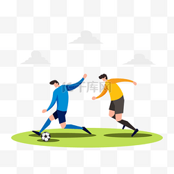 踢球人物图片_足球运动员运动比赛插画