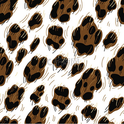 动物元素图案图片_带装饰豹纹的无缝图案。