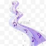 浪漫紫色乐曲音乐音符