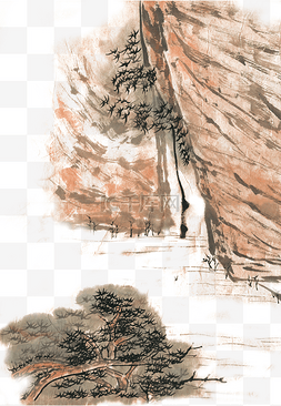 高山云雾素材图片_高山下的松树