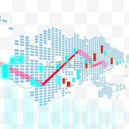 彩色股票折线图