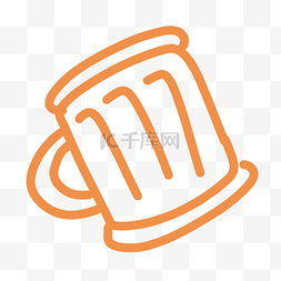 橙色啤酒涂鸦图形