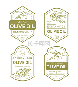 橄榄油标签套装。包装油的设计模