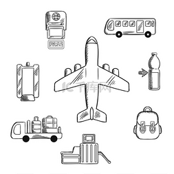 小区安全门图片_用于信息图表设计的机场和航空服