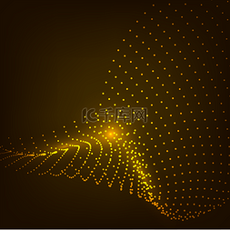 科技颗粒线条图片_黄色科技颗粒曲线
