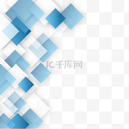 蓝白色雪人图片_蓝白相间叠加的正方形抽象线条蓝
