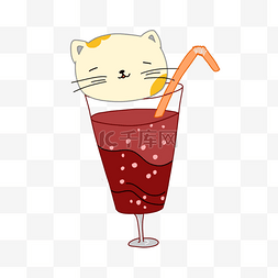 猫咪卡通可爱饮料