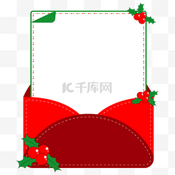 红色边框信封图片_可爱圣诞信封创意边框