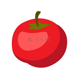 红色背景图形图片_成熟番茄的卡通插图。